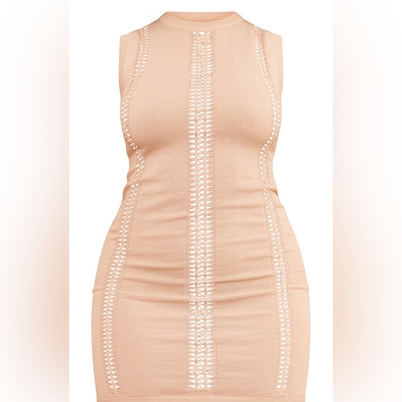 PLT Shape Stone Knit Ladder Detail Bodycon Dress - Picture 2 of 4